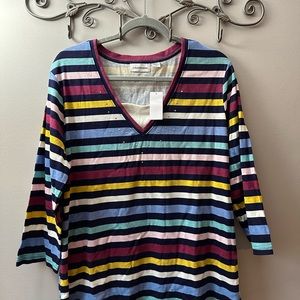 IB Diffusion Striped blouse size XL Blue, Pink, Maroon, Yellow, White, Pink